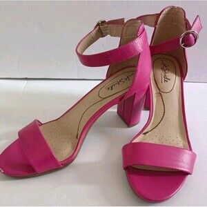 LIFE STRIDE Ankle Strap Sandals Averly Size 8.5 Pink Women's High Heel Shoes